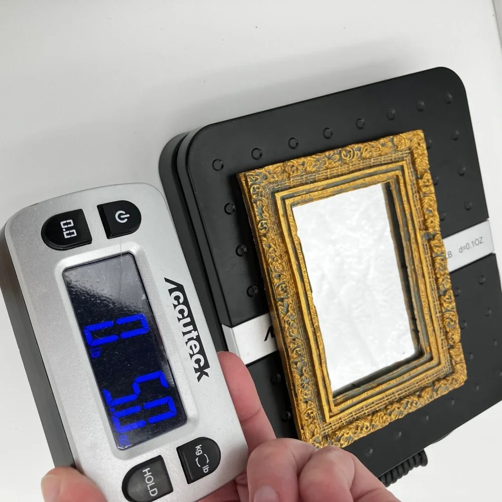Miniature Wall Mirror 4x5.5 Gold Ornate Baroque Frame